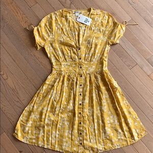 Billabong midi dress yellow NWT sz M adorable